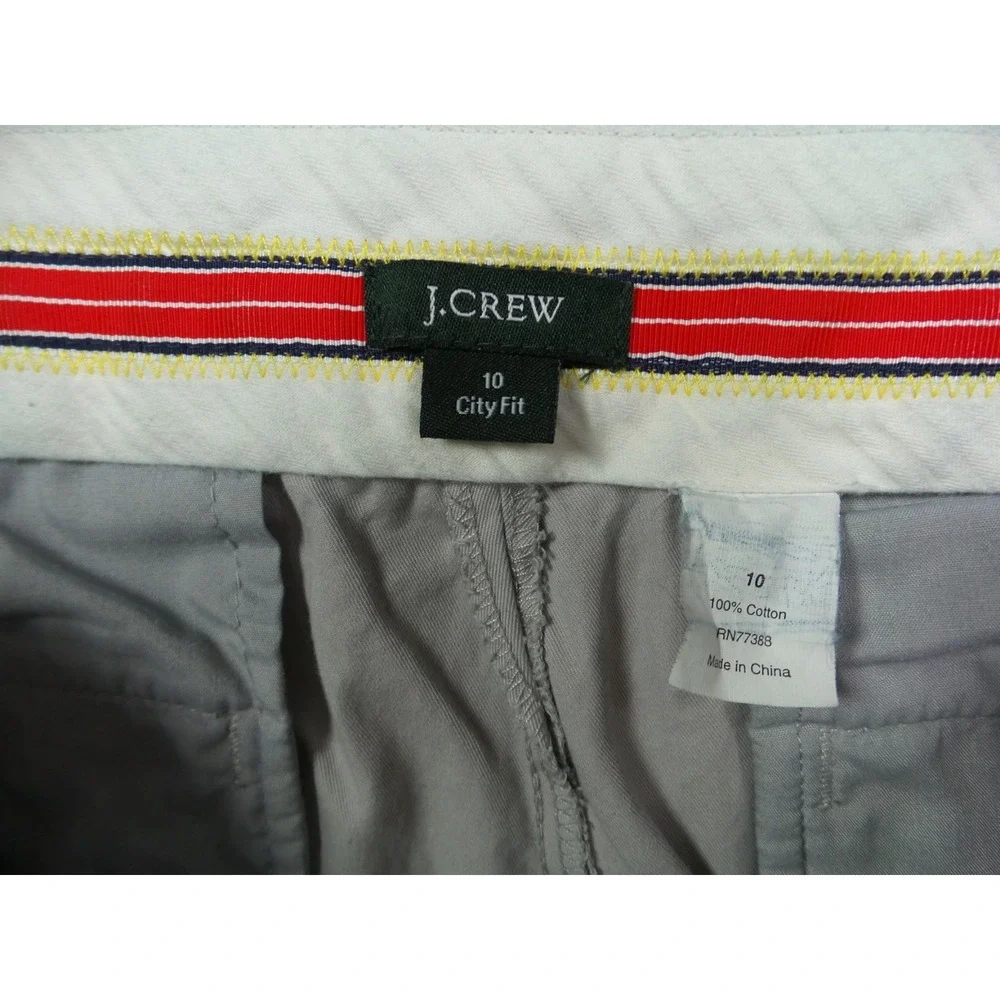 J Crew Shorts Womens Size 10 Gray Chino City Fit Cuffed Mid Rise Stretch